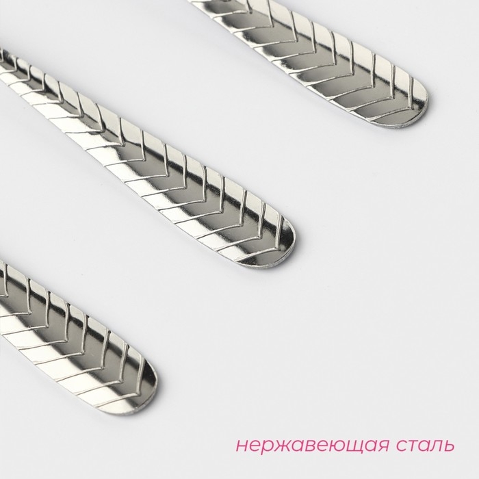 Набор ложек чайных из нержавеющей стали Доляна «Колосок», длина 15 см, 6 шт, цвет серебряный Набор ложек чайных из нержавеющей стали Доляна «Колосок», длина 15 см, 6 шт, цвет серебряный