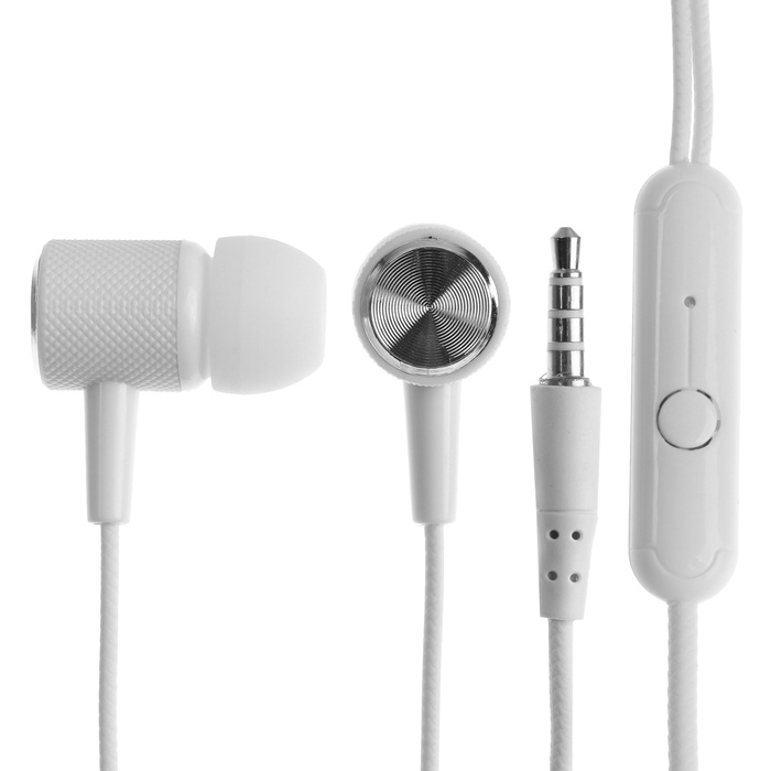 Наушники CB-51, проводные, вакуумные, микрофон, 1 м, Jack 3.5 мм, белые Наушники CB-51, проводные, вакуумные, микрофон, 1 м, Jack 3.5 мм, белые