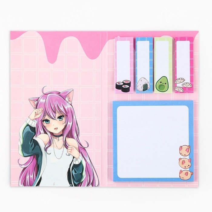 Книжка стикеров «Аниме девочка», 5 блоков, 30 л Книжка стикеров «Аниме девочка», 5 блоков, 30 л