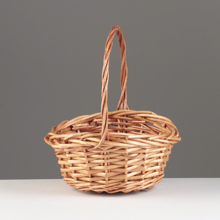 Корзина плетеная, 22x18xH10/11xHH25  BD14, медовый, ива Корзина плетеная, 22x18xH10/11xHH25  BD14, медовый, ива