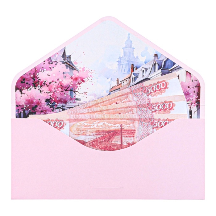 Конвет для денег Конвет для денег "Поздравляем!" розовый цвет, бархат, тиснение, 19 х 9 см