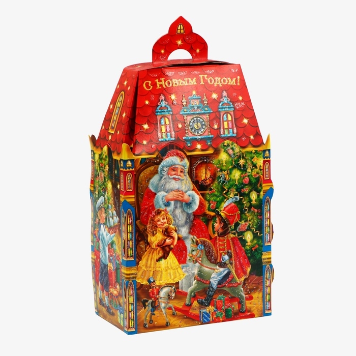 Новый год. Подарочная коробка новогодняя Замок малый  Новый год. Подарочная коробка новогодняя Замок малый "Сияние праздника" 14,6 х 8,2 х 32 см.