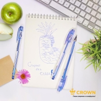 Ручка гелевая стираемая Crown Erasable Jel, узел 0.5 мм, чернила синие