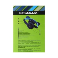 Наушники  ERGOLUX ELX-BTHP02-C06, беспроводные, накладные, микрофон, 250мАч, FM, синие