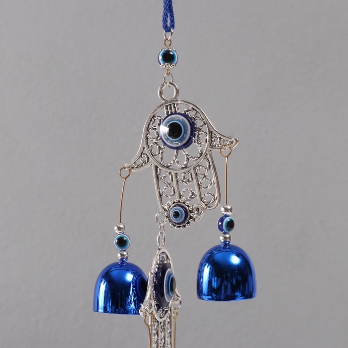 Музыка ветра металл от сглаза Музыка ветра металл от сглаза "Рука Фатимы" 5 колокольчиков 6х45 см