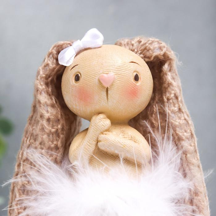 Сувенир полистоун Сувенир полистоун "Заюшка с бантиком в пуховой юбочке" 27х5х5,8 см