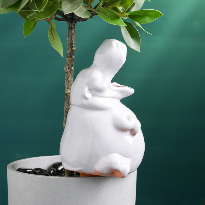 Ороситель  Ороситель "Бегемот" для комнатных и садовых растений Кунгурская керамика, 0.2л, 14см, белый