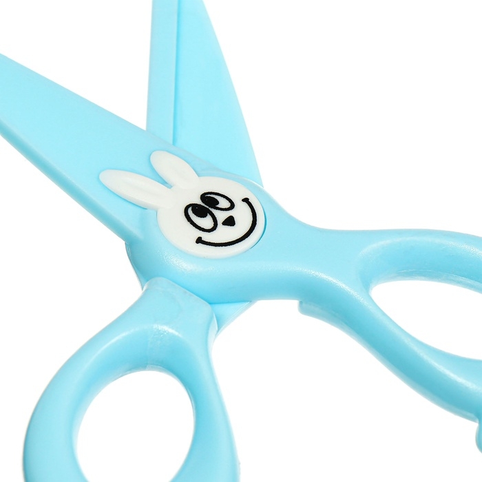 Ножницы 11,8см пластиковые ручки, закругленные концы лезвий, Зайчик синий CALLIGRATA Ножницы 11,8см пластиковые ручки, закругленные концы лезвий, Зайчик синий CALLIGRATA