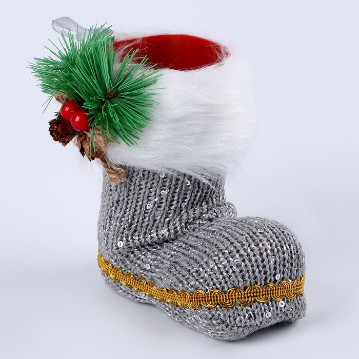 Конфетница «Сапожок», с еловой веткой, цвета МИКС