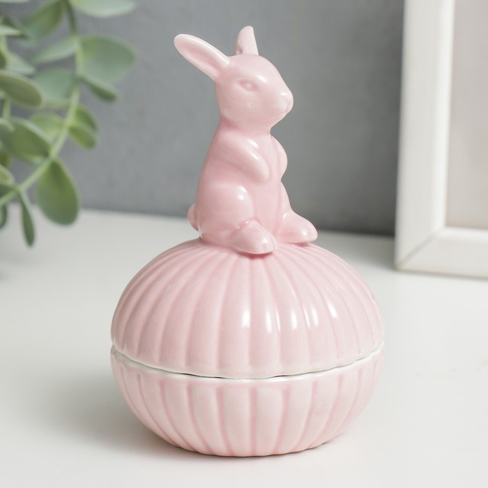 Шкатулка керамика "Зайчик" МИКС 10,5х7,4х7,4 см