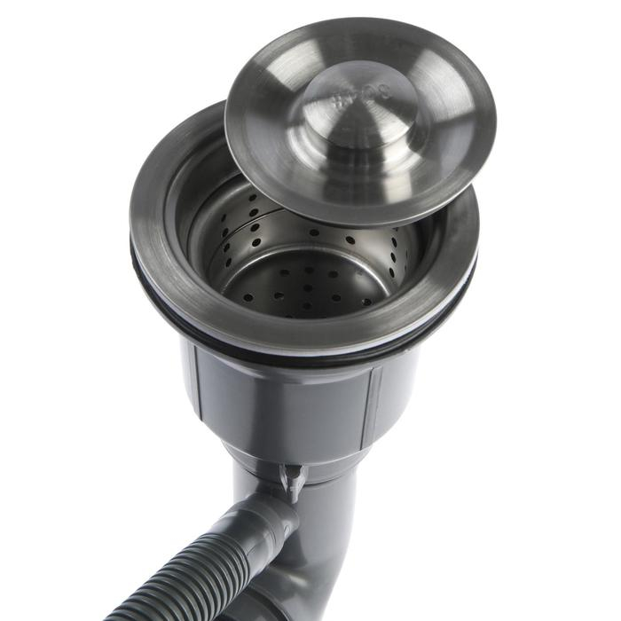 Мойка кухонная AFLORN AF96045F, врезная, S=3,0 и 0,8 мм, 60х45х20 см, сифон, графит Мойка кухонная AFLORN AF96045F, врезная, S=3,0 и 0,8 мм, 60х45х20 см, сифон, графит