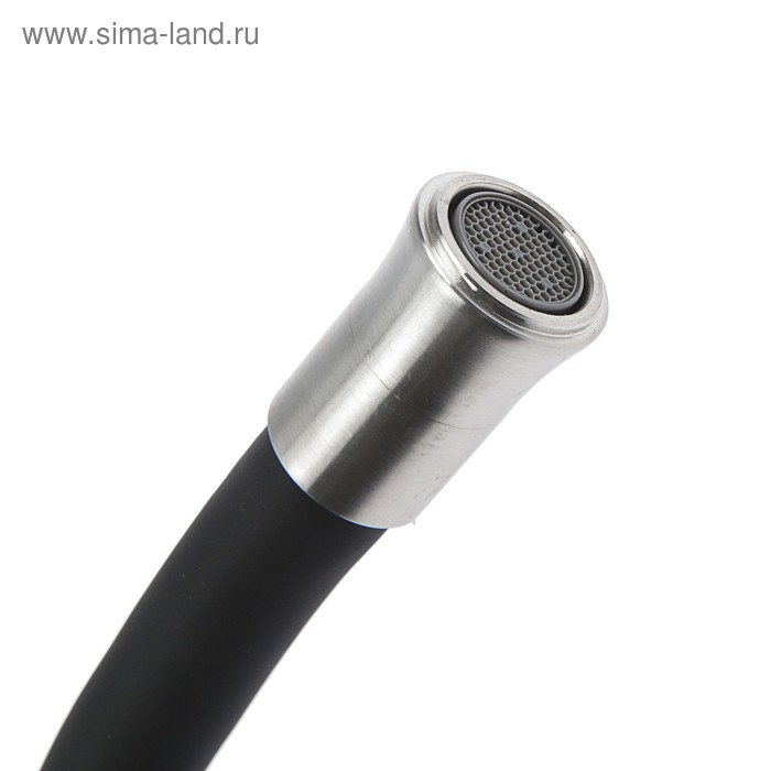 Смеситель для кухни Accoona A48104F, однорычажный, с гайкой, нерж.сталь, черный/сатин Смеситель для кухни Accoona A48104F, однорычажный, с гайкой, нерж.сталь, черный/сатин