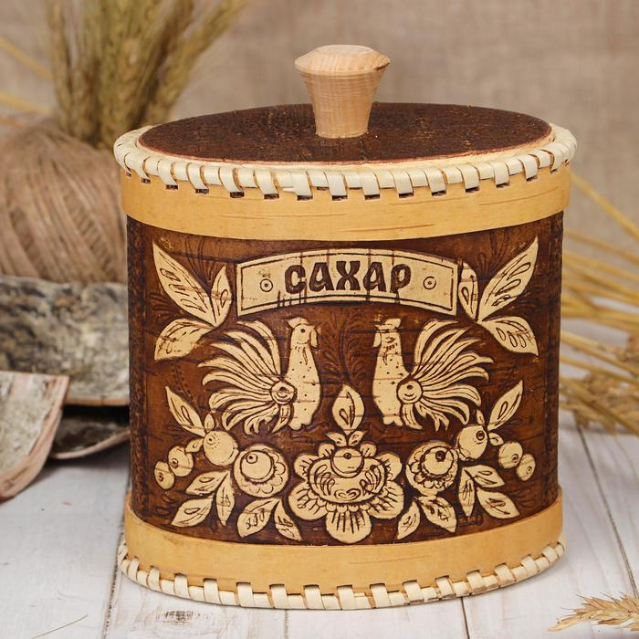 Туес для специй «Птицы», сахар, 15х9х14 см, береста Туес для специй «Птицы», сахар, 15х9х14 см, береста