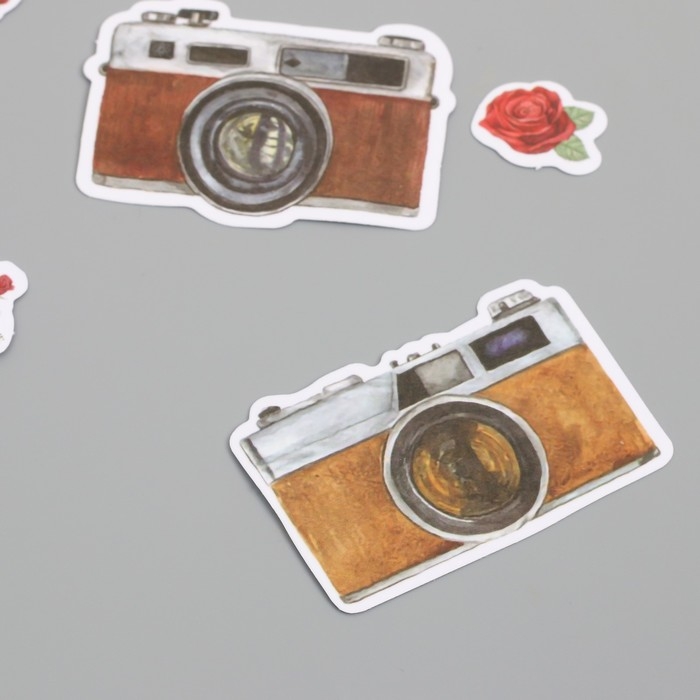 Наклейки для творчества Наклейки для творчества "Коты, красные розы и фото" 3,5х5 см набор 40 шт 9,4х8,4х0,5 см