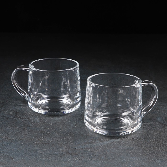 Набор кружек стеклянных «Классика», 2 предмета: 350 мл