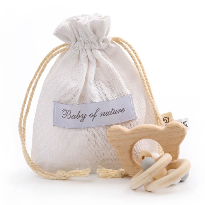 Прорезыватель деревянный для зубов «Мишка», с силиконовыми элементами, Крошка Я Прорезыватель деревянный для зубов «Мишка», с силиконовыми элементами, Крошка Я