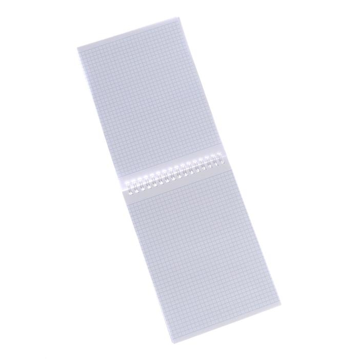 Блокнот А5, 80 листов в клетку, на гребне Metallic, обложка бумвинил, тиснение, блок офсет, розовый