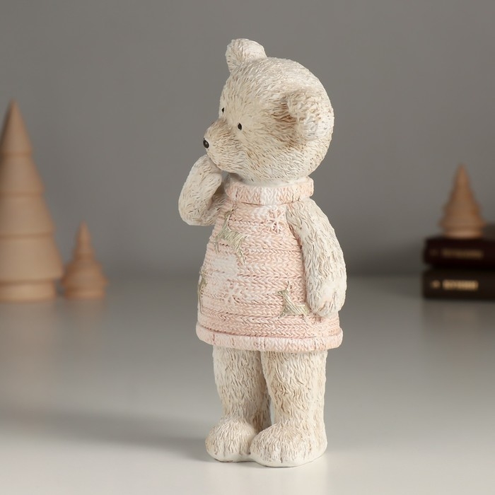 Сувенир полистоун Сувенир полистоун "Удивленный мишка в розовом свитере" 7,5х5,5х16 см