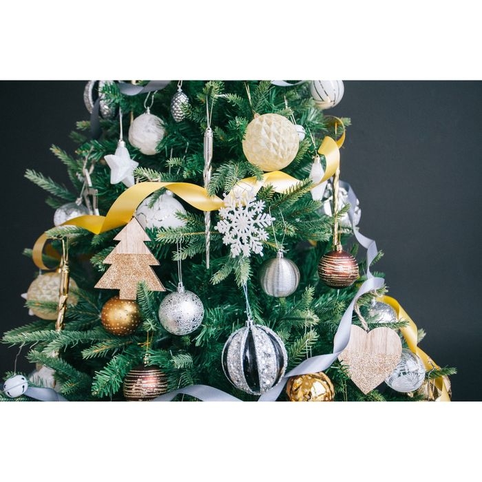 Украшение ёлочное Украшение ёлочное "Сосулька - завитулька" (набор 7 шт) 19 см, серебро