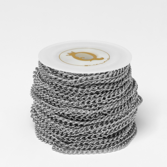 Цепочка железная без карабина на бобине, 0,3×0,3×0,1см, L=10м, цвет серебро Цепочка железная без карабина на бобине, 0,3×0,3×0,1см, L=10м, цвет серебро