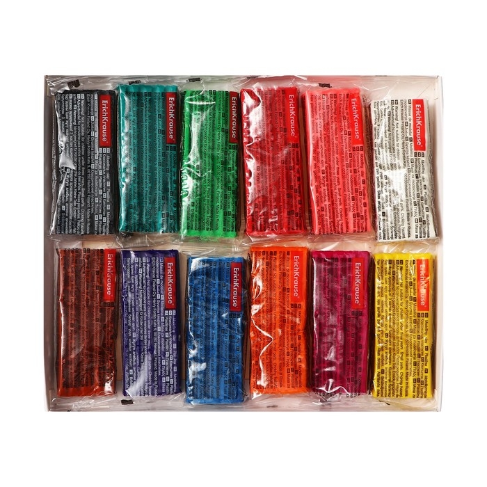 Пластилин 12 цветов, 180 г, ErichKrause Пластилин 12 цветов, 180 г, ErichKrause "Простоквашино", со стеком, в картонной упаковке