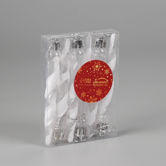 Украшение ёлочное Украшение ёлочное "Сосулька Космин" (набор 6 шт) 11,5х1 см, прозрачно-белый