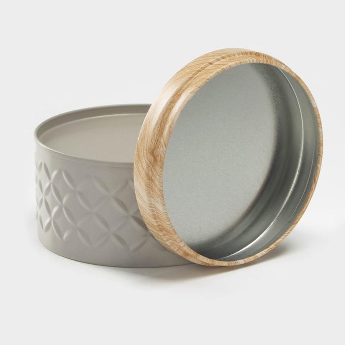Банка для хранения сыпучих продуктов &laquo;Сканди&raquo;, 300 мл, 6&times;10 см, с бамбуковой крышкой, цвет серый