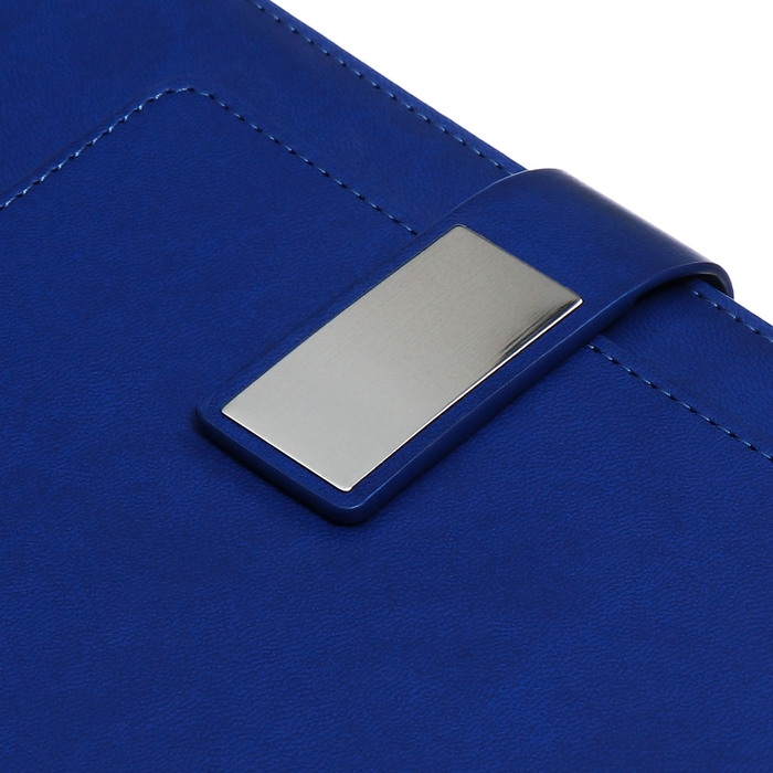 Ежедневник недатированный, А5, 140л, клетка, обл.кожзам, с хлястиком, Стайл, синий Ежедневник недатированный, А5, 140л, клетка, обл.кожзам, с хлястиком, Стайл, синий