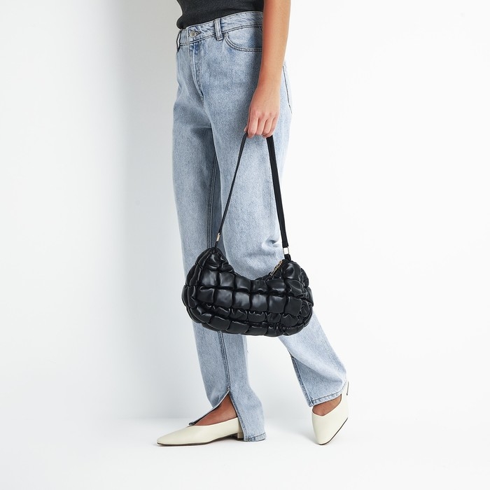 Сумка-багет на молнии, цвет чёрный Сумка-багет на молнии, цвет чёрный