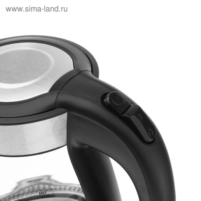 Чайник электрический ENERGY E-282, стекло, 1.7 л, 2200 Вт, серебристый Чайник электрический ENERGY E-282, стекло, 1.7 л, 2200 Вт, серебристый