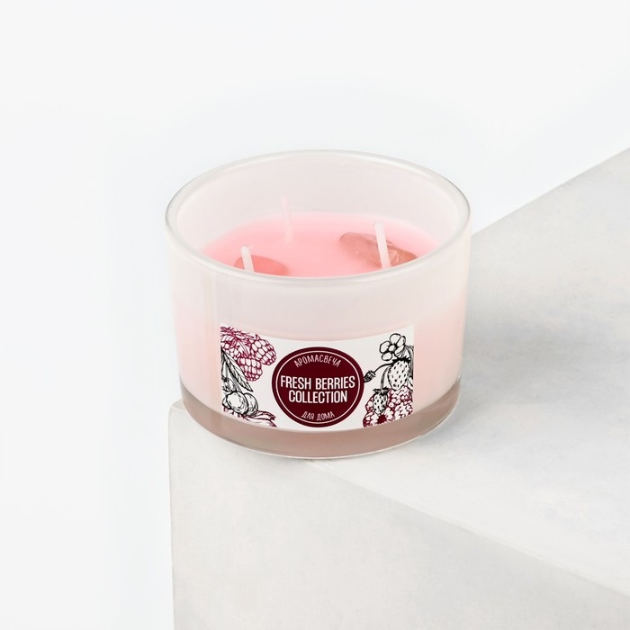 Свеча ароматическая в стекле «Fresh» с натуральными камнями: ягоды, 6,8 х 5 см. Свеча ароматическая в стекле «Fresh» с натуральными камнями: ягоды, 6,8 х 5 см.