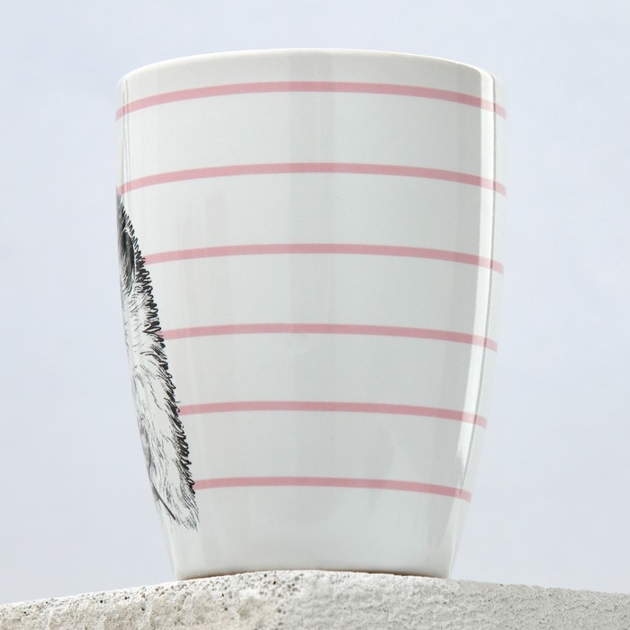 Кружка керамическая «Ёжик», 350 мл, цвет белый Кружка керамическая «Ёжик», 350 мл, цвет белый