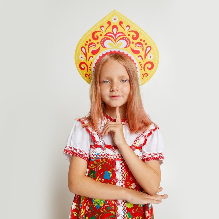 Карнавальный кокошник «Царица» из фетра Карнавальный кокошник «Царица» из фетра