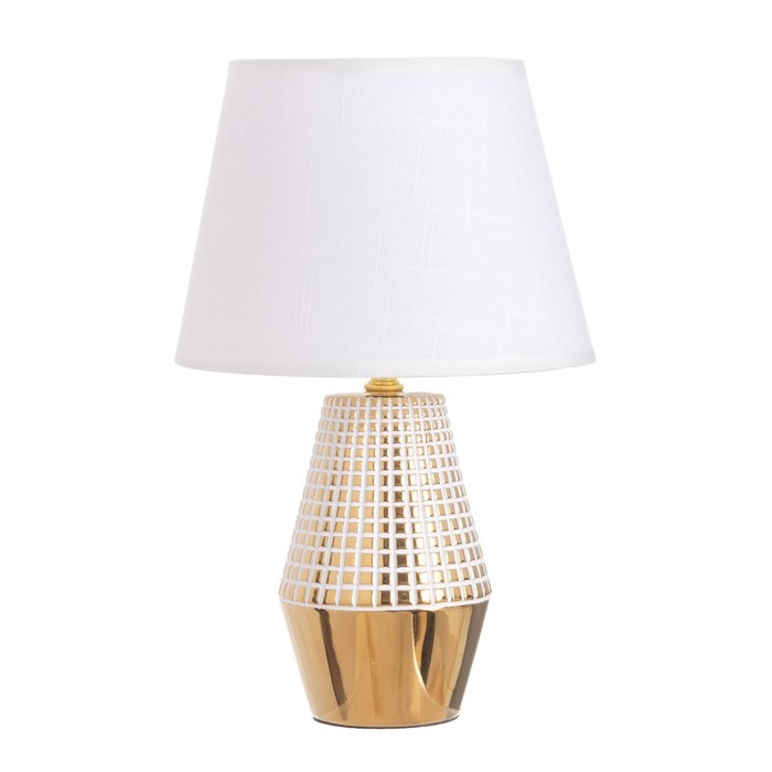 Лампа настольная Лампа настольная "Сара" 1х40Вт Е14 белый/золото 22х22х36см