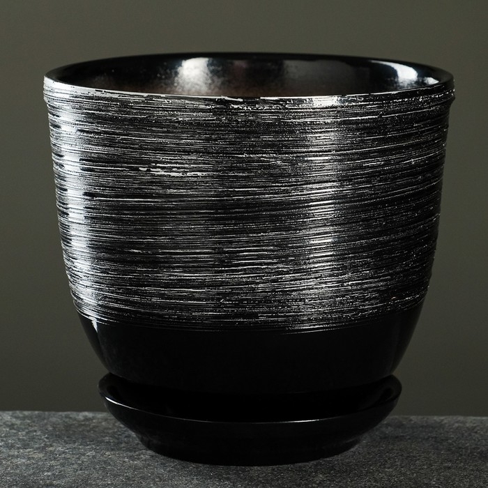 Горшок цветочный Горшок цветочный "Космос" с поддоном 1,8л