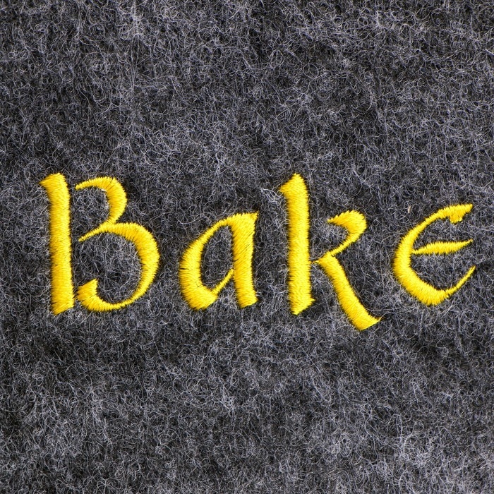 Шапка для бани с вышивкой  Шапка для бани с вышивкой "Bake" серая