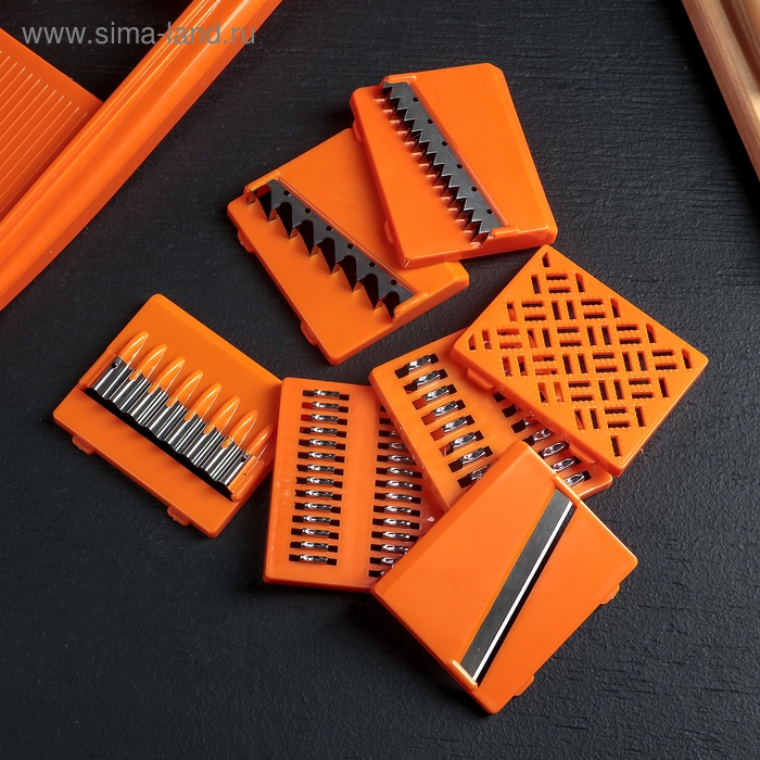 Овощерезка, с 7 насадками, цвет оранжевый, 36 см Овощерезка, с 7 насадками, цвет оранжевый, 36 см