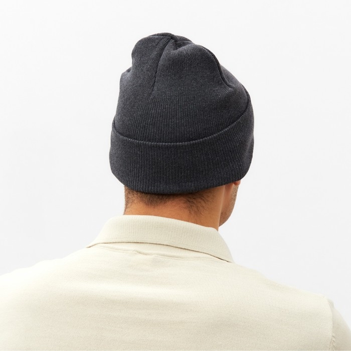 Шапка мужская двухслойная с отворотом, one size, цвет серый Шапка мужская двухслойная с отворотом, one size, цвет серый