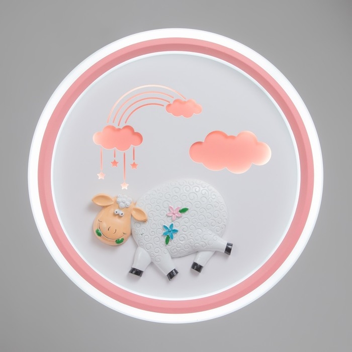 Светильник Светильник "Овечка" LED 48Вт 3000-6000К розовый 50х50х6 см BayerLux