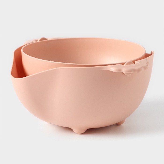 Дуршлаг кухонный с поддоном, 25×11,5 см, цвет МИКС Дуршлаг кухонный с поддоном, 25×11,5 см, цвет МИКС