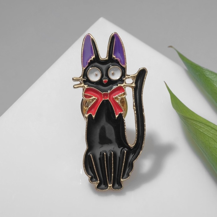 Значок «Кот» интеллигент, цветной в золоте Значок «Кот» интеллигент, цветной в золоте