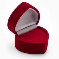 Футляр под серьги, кольцо &laquo;Сердце&raquo;, бархатный, 5.2&times;4.6 см, бордовый