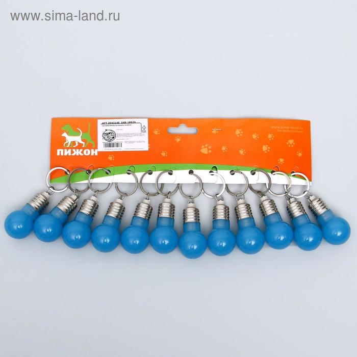 Маячок световой на ошейник для больших и средних собак, фасовка 12 шт, голубой Маячок световой на ошейник для больших и средних собак, фасовка 12 шт, голубой