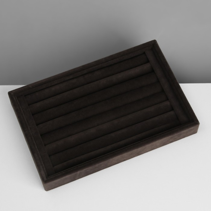 Подставка под кольца 7 полос, флок, 22,5×15×3 см, цвет серый графит Подставка под кольца 7 полос, флок, 22,5×15×3 см, цвет серый графит