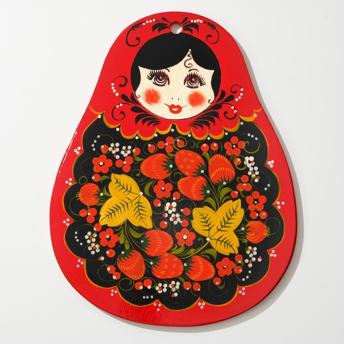 Доска разделочная «Матрёшка», 20×26 см, хохлома