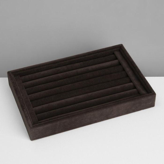 Подставка под кольца 7 полос, флок, 22,5×15×3 см, цвет серый графит Подставка под кольца 7 полос, флок, 22,5×15×3 см, цвет серый графит