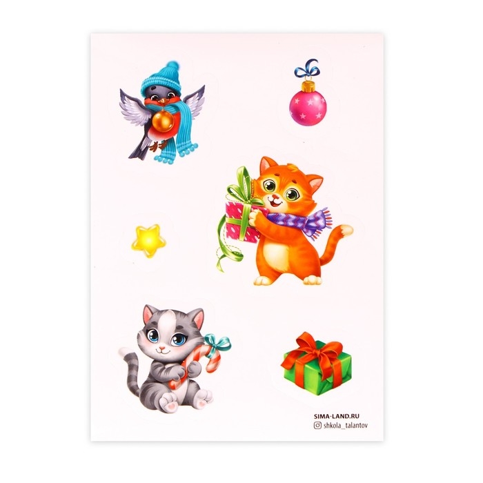 Блокнот - гравюра на новый год «Кошка», 10 листов, лист наклеек Блокнот - гравюра на новый год «Кошка», 10 листов, лист наклеек