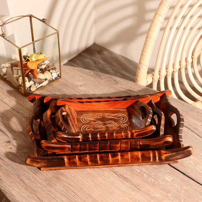 Набор подносов Набор подносов "Сказка" дерево 38х22х5,5 см