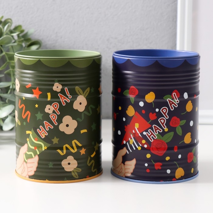 Копилка металл банка Копилка металл банка "Веселые праздники" МИКС 9х9х12,4 см