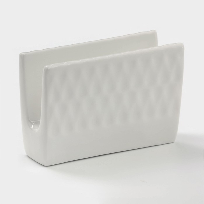 Набор сервировочный фарфоровый BellaTenero, 7 предметов: солонка 100 мл, перечница 100 мл, сахарница с ложкой 350 мл, молочник 310 мл, салфетница, подставка, цвет белый